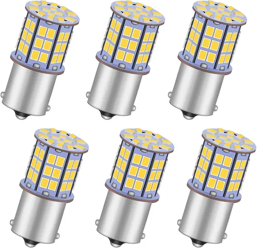 Miniatura 13 de GRV BA15S 1156 1141 foco LED 4 W 56-2835 SMD súper brillante corriente continua y alterna 12 V-24 V 40 W, lámpara de halogéno de reemplazo