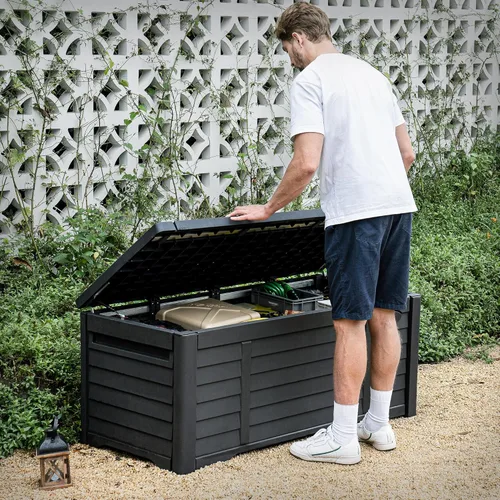 Miniatura 7 de DWVO Louver - Caja de almacenamiento impermeable para exteriores de 120 galones
