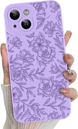 Miniatura 55 de MZELQ para iPhone 12 Pro Max, Funda de silicona con patrón floral de flores y girasoles, rosa, lindo, protección de cámara, funda suave y delgada