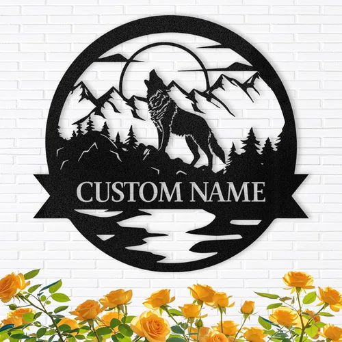 Miniatura 11 de Dyoart Arte de pared de zorro personalizado, decoraciones de zorro para el hogar, decoración de pared de metal para exteriores, letrero de nombre