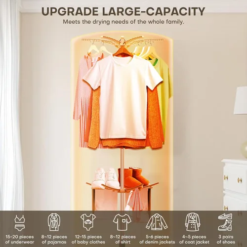 Miniatura 6 de Secadora de ropa portátil de 900 W – Minisecadora compacta para apartamentos pequeños, secadora de ropa eléctrica de secado rápido con gran