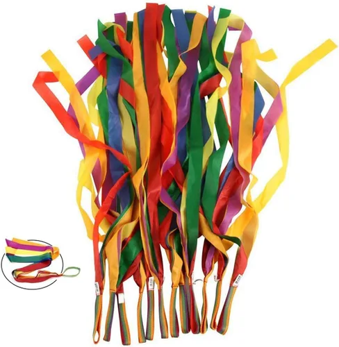 Cintas de baile arcoíris, 12 cintas de ritmo para niños y adultos, brillantes y multicolor