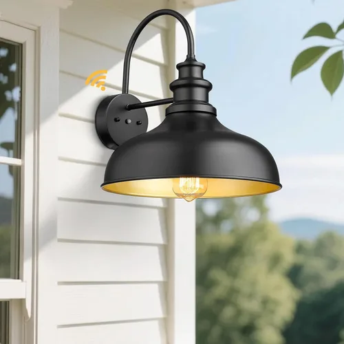 Miniatura 4 de Bestshared Luz de granero de granja con sensor de anochecer a amanecer, aplique de pared exterior antioxidante, farol de pared al aire libre