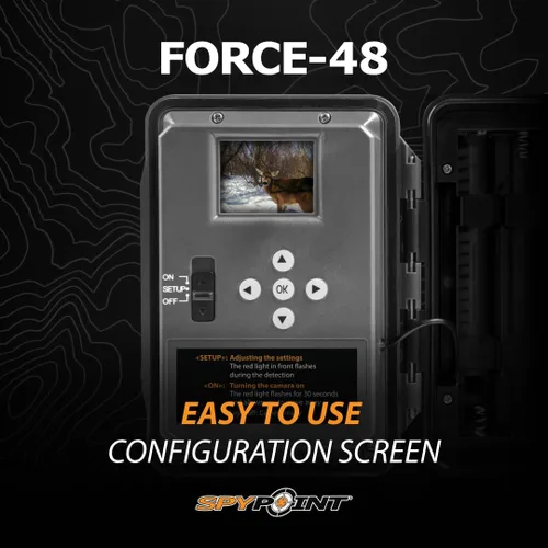Miniatura 6 de SPYPOINT Force 48 Trail Camera, no celular, 48MP Foto 720p Video con 48 LED de bajo brillo para calidad de imagen de día o noche, rango de flash