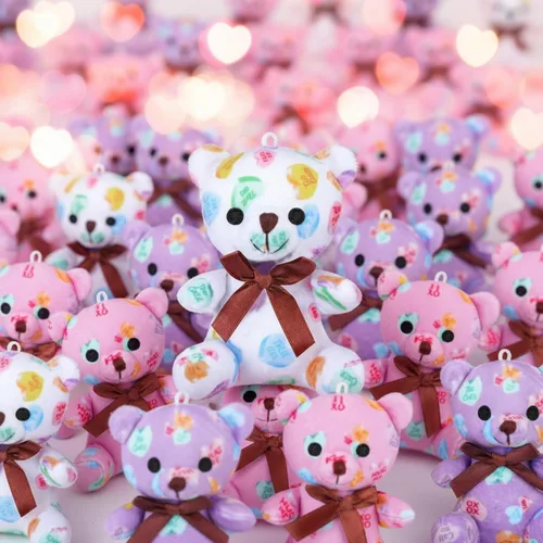 Miniatura 2 de Haull 18 piezas de corazones de conversación de San Valentín, osos de peluche a granel para niños, pequeños animales de peluche suaves de 4