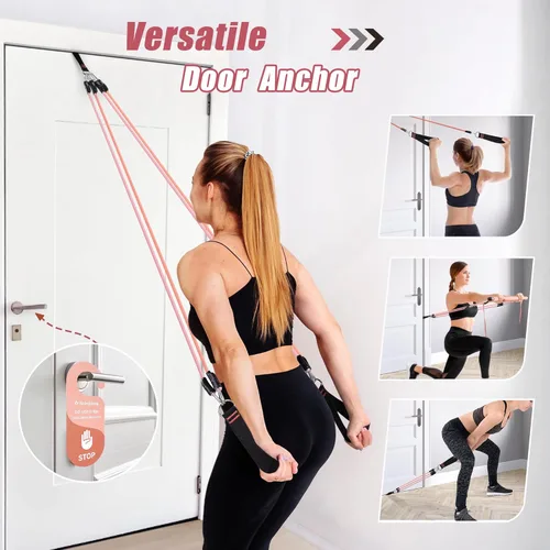 Miniatura 6 de Upgraded Pilates Bar Kit with Resistance Bands Natural Latex for Women & Men, Heavy-Duty Stainless Steel Multifunctional Yoga Pilates Stick for Home