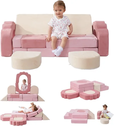 Bloques de escalada de espuma de 13 piezas para niños pequeños, juego suave para niños pequeños de 1 a 3 años, juguetes de escalada de espuma de