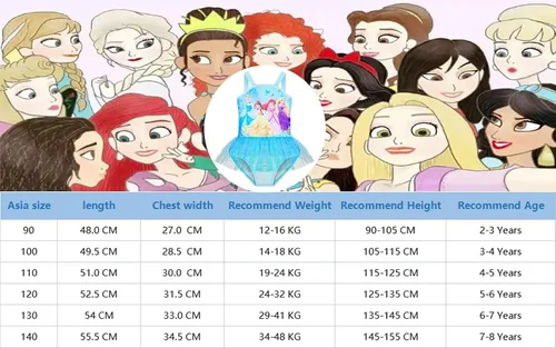 Miniatura 2 de QASALOP Toddler Girls Princess Swimsuits Bathing Suits Baby Girl One Piece Swimwear Tankini