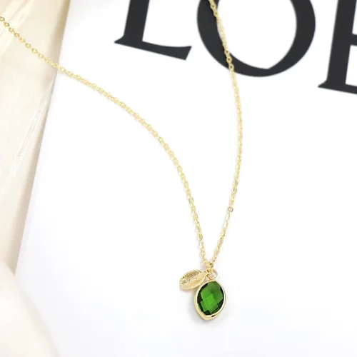 Miniatura 5 de Me&Hz Initial Birthstone Necklace for Women 14K Gold Filled Small Initial Necklace Crystal Birthstone Pendant Necklace for Girls Teens Mom Dainty