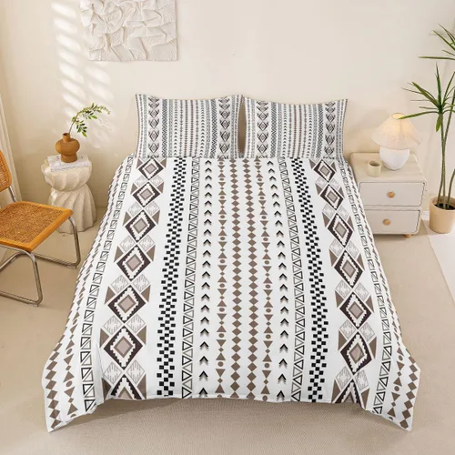 Miniatura 43 de Erosebridal Bohemian Duvet Cover Twin Country Southwestern Comforter Cover for Kids Teens Boho Aztec Arrows Diamond Bedding Set Black Gray Geometric