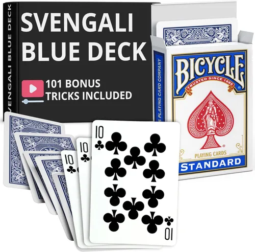 Miniatura 11 de Ted's Sterling Magic Precision Blue Rider Back Bicicleta Svengali Deck con instrucciones para más de 100 trucos (2 de clubes)