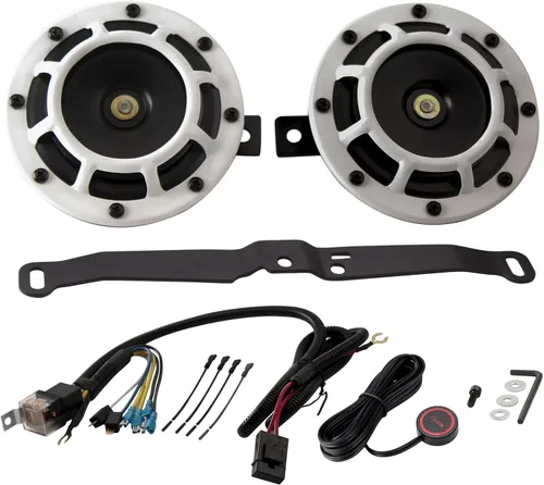 Miniatura 21 de FARBIN Bocina de coche impermeable tono súper fuerte 12V tono alto/tono bajo kit de bocinas gemelas de metal con rejilla protectora