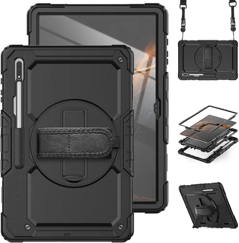 Miniatura 19 de Dteck Funda inteligente de cuero para Samsung Galaxy Tab S8 Ultra de 14.6 pulgadas 2022, azul con bolsillo frontal, soporte de múltiples ángulos