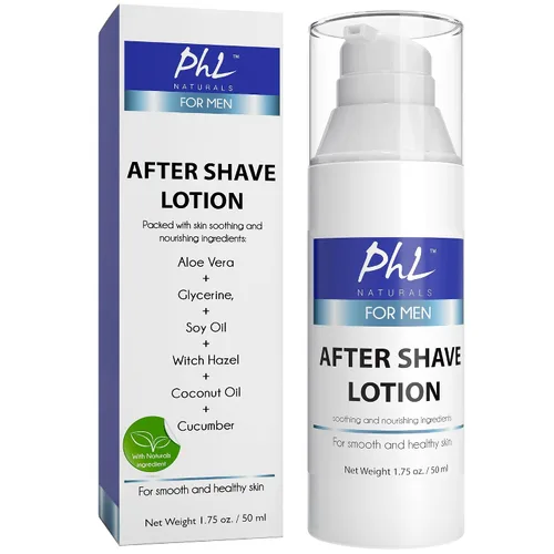 Miniatura 2 de PHL Naturals Loción para después del afeitado sin perfume para hombres, calma, hidrata, repara la piel y previene las quemaduras de afeitar, acabado