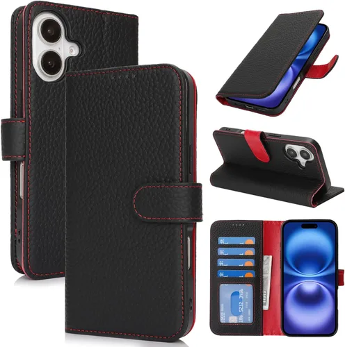 Miniatura 135 de Zouzt Funda para iPhone 11 de 6.1 pulgadas de piel auténtica con 4 ranuras para tarjetas, tarjetero con bloqueo RFID, tapa magnética, función atril