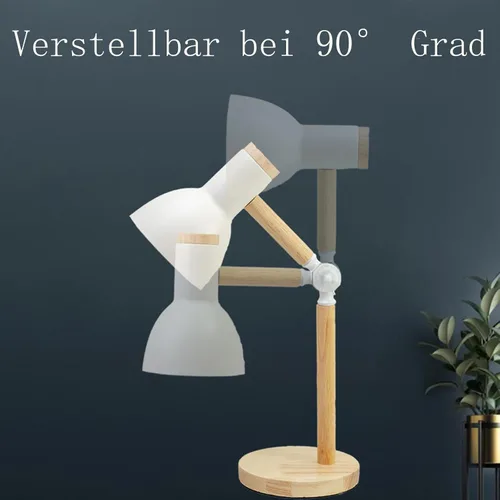 Miniatura 4 de himmel Lámpara de mesa, lámpara de mesa de madera ajustable, lámpara de escritorio para niños, para dormitorio, sala de estar, base E27