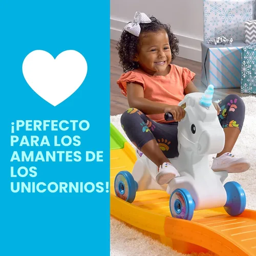 Miniatura 4 de Step2 Unicorn Up & Down Roller Coaster - Juguete de montaña rusa para niños, auto de empuje, juego para interiores y exteriores, hecho de plástico