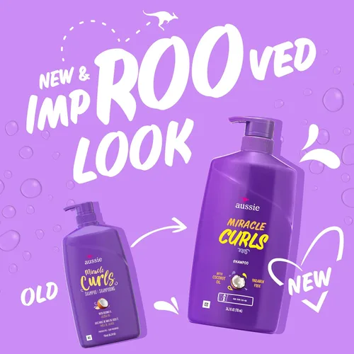Miniatura 2 de Aussie Miracle Curls Champú para cabello rizado con aceite de coco, sin parabenos, 26.2 onzas líquidas