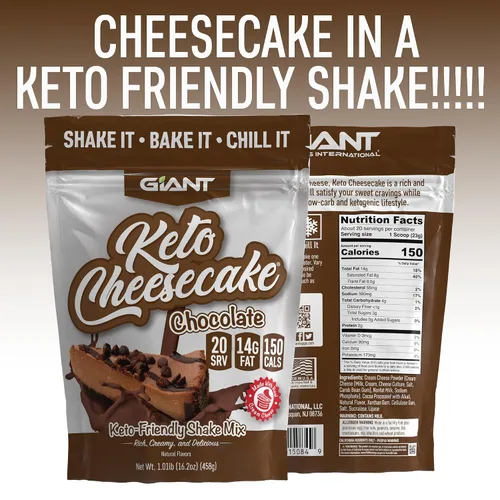 Miniatura 4 de Giant Sports - Mezcla de batido de queso Keto - Deliciosa mezcla de polvo de dieta cetogénica baja en carbohidratos, sin gluten, funciona muy bien