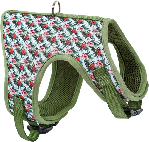 Miniatura 25 de Mile High Life Arnés para perro, chaleco floral de malla de aire para perros y gatos pequeños de 20 libras, fácil de poner, cierre fácil ajustable
