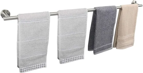 Miniatura 29 de TocTen - Barra de toalla de baño. Soporte de toalla de baño de acero inoxidable grueso SUS304, barra de toalla resistente para cuarto de baño