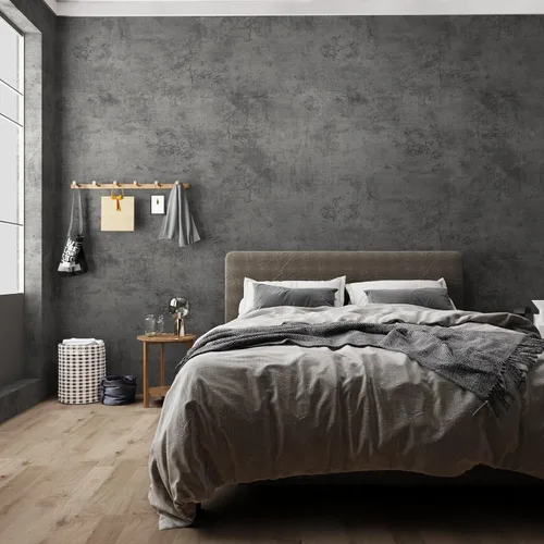 Miniatura 7 de JSEVEM Papel tapiz de hormigón gris azul extra grueso de 24"×197" impermeable despegar y pegar, papel de contacto de hormigón gris vinilo mate