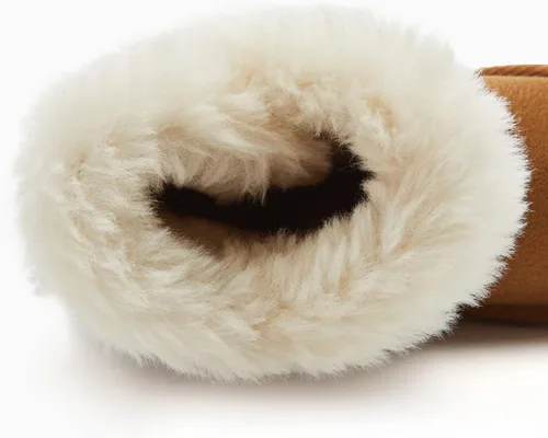 Miniatura 4 de Weestep Botas de nieve ligeras para invierno, botón de madera, piel de oveja