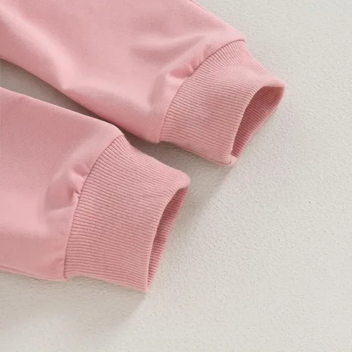 Miniatura 39 de Conjunto de 2 piezas de ropa de otoño para bebé y niña, sudadera de manga larga con cuello redondo y pantalones deportivos, conjunto de traje