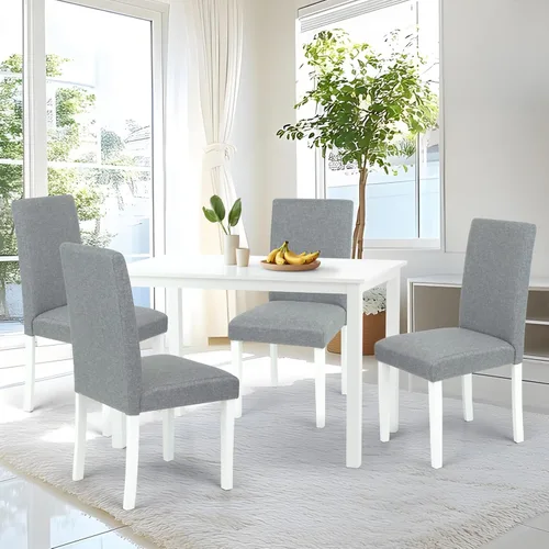 Miniatura 6 de Preston - Mesa rectangular de madera maciza, estilo contemporáneo, color espresso