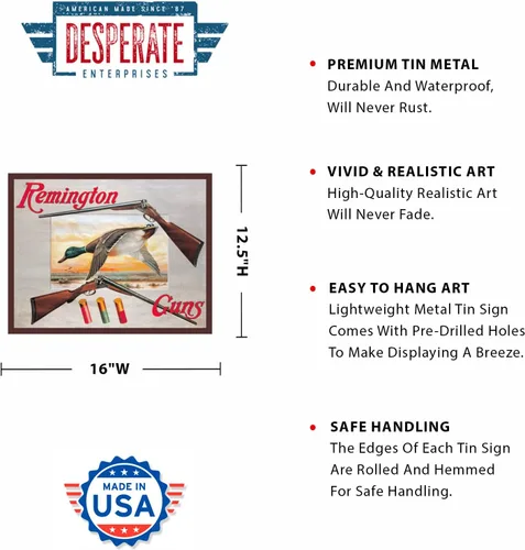 Miniatura 2 de Desperate Enterprises Señales de estaño Remington