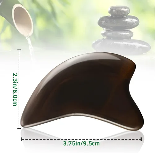 Miniatura 5 de Bian Stone Gua Sha Herramientas Faciales Raspar Masaje Cara Guasha Junta Raspar Placa 2-Delfín