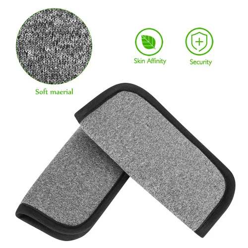 Miniatura 5 de Accmor Fundas de correa de asiento de automóvil para bebés y niños, fundas de correa de asiento de automóvil, almohadillas de hombro, fundas de Gris
