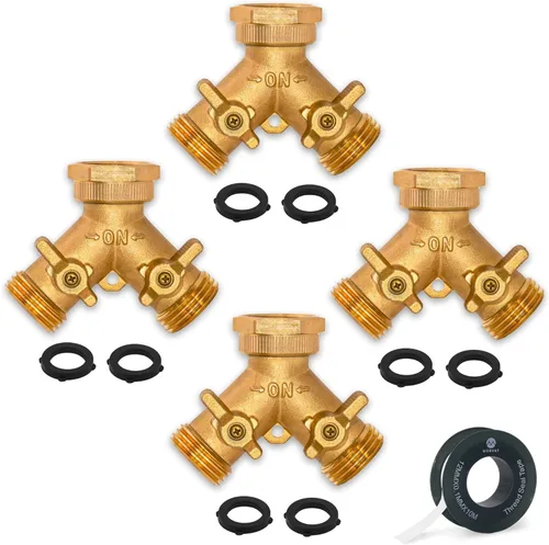 Miniatura 11 de Morvat - Conector de latón para manguera de jardín (2 vías)
