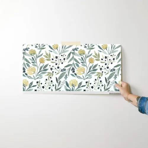 Miniatura 7 de Spoonflower Papel tapiz para despegar y pegar, diseño floral amarillo, flores botánicas, jardín, moderno, cuarto de bebé, boda, papel tapiz