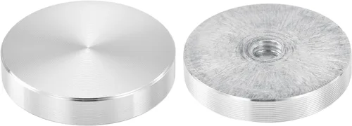 Miniatura 53 de uxcell M6 Rosca 0.787 in de diámetro de forma redonda de aluminio disco hardware 1pcs, aluminio círculo disco vidrio adaptador superior para mesa
