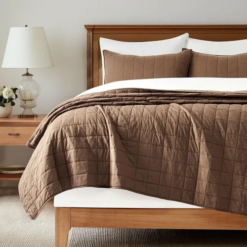 Miniatura 17 de EVERGRACEHOME Juego de Ropa de Cama Acolchado con Puntada de Caja de 100% Algodón Tamaño Queen 3 Piezas, Cobertor Lavado como Prenda Ligero Suave