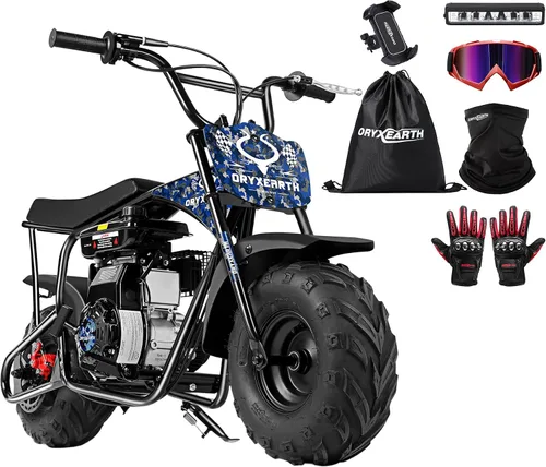 Miniatura 22 de Oryxearth Mini bicicleta de tierra todoterreno de 105cc de 4 tiempos, 28mph, a gasolina con transmisión automática y arranque de tirón para adultos