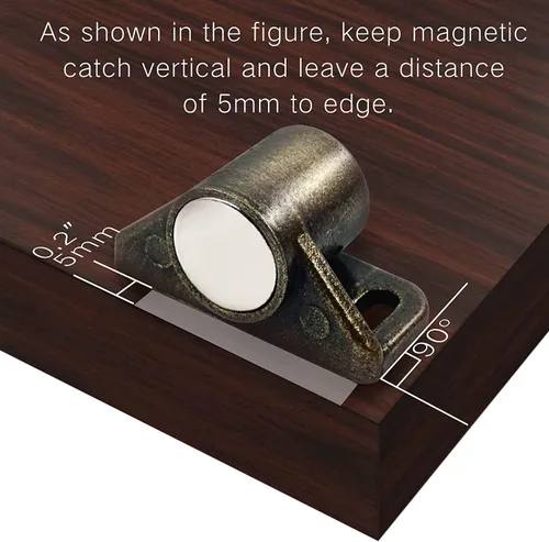 Miniatura 7 de Cierre magnético para puerta, paquete de 4 imanes de tierra rara para puerta de gabinete, color bronce