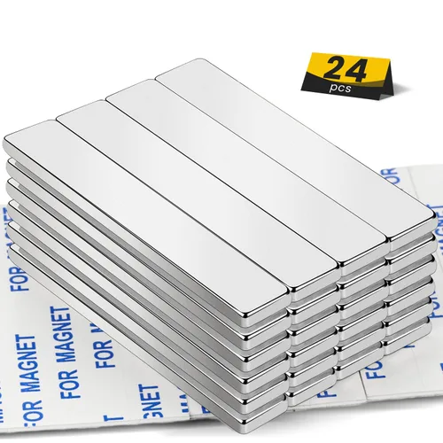 Miniatura 10 de DIYMAG - Paquete de 24 imanes de barra de neodimio potentes, imanes de tierras raras resistentes con adhesivo de doble cara para refrigerador