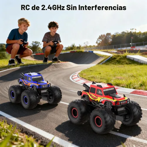 Miniatura 4 de WayEee Coche de juguete a control remoto para niños de 6 años en adelante, juguete de camión monstruo impermeable, camioneta anfibia 4 x 4, Rojo