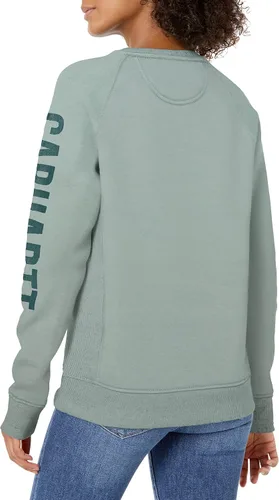 Miniatura 2 de Carhartt Sudadera estampada de peso medio con cuello redondo y manga con logotipo para mujer