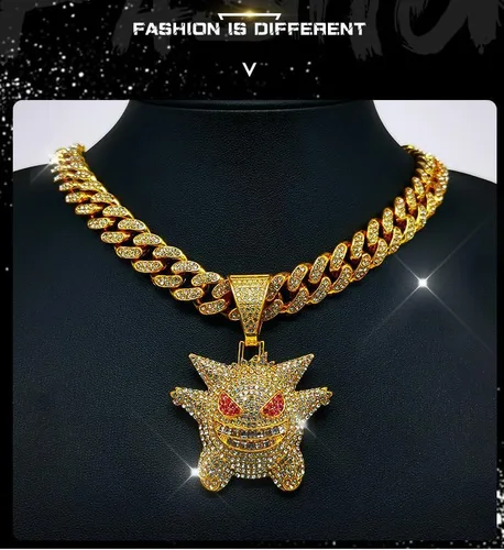 Miniatura 2 de MFJFHK Miami - Cadena de eslabones cubanos para hombre, chapado en oro dorado, collar de hip hop, cadena de diamantes para hombre, joyería de hip