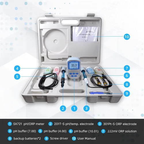 Miniatura 3 de Apera Instruments SX721 pH/ORP Kit de medidor portátil portátil multiparámetro