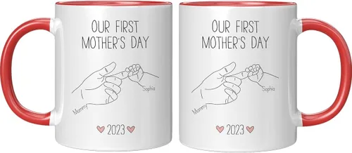 Miniatura 5 de Taza para el día de la madre para mamá de hija e hijo – Taza de café divertida para la mejor mamá del mundo – Regalo único de cumpleaños para esposa