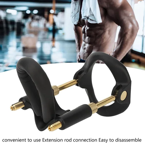 Miniatura 2 de ACAGALA Masaje Masculino Kit de Soporte de Estiramiento Efectivo Ajustable Hombres Pene Apoyo Ensanchador Negro Oro
