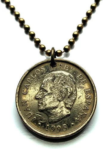 1995 Spain España 100 Pesetas coin pendant rey Juan Carlos I FAO Madrid Barcelona Sevilla Granada Malaga Valencia Cadiz Zaragoza Murcia Bilbao