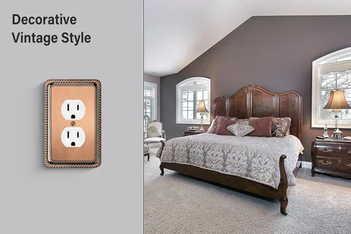 Miniatura 6 de Henne Bery Placa Decorativa de Pared con Borde de Cuerda Placa de Interruptor Cubierta de Tomacorriente