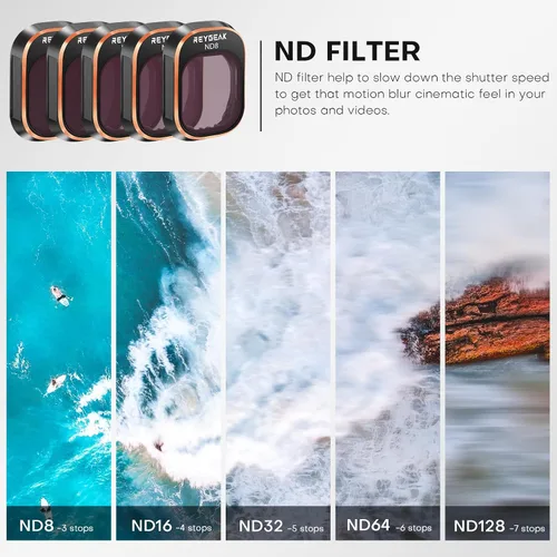 Miniatura 5 de REYGEAK ND & CPL - Juego de filtros para DJI Mini 4 Pro, 6 unidades CPL ND8 ND16 ND32 ND64 ND128 Polarizador y filtros de densidad neutra Accesorios