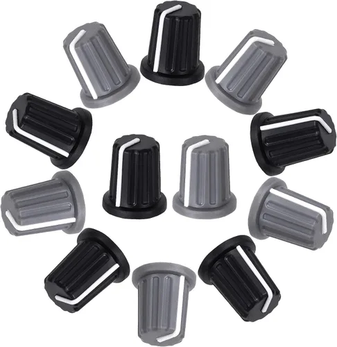 Miniatura 9 de 9 piezas de 6 mm tipo D perilla de potenciómetro, perilla giratoria de volumen y tono de guitarra de plástico, perilla de control de graves