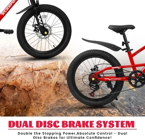 Miniatura 4 de Bicicleta de montaña para niños de 20 pulgadas, bicicleta de montaña para niños y niñas de 8 a 12 años, 7 velocidades para adolescentes, bicicletas